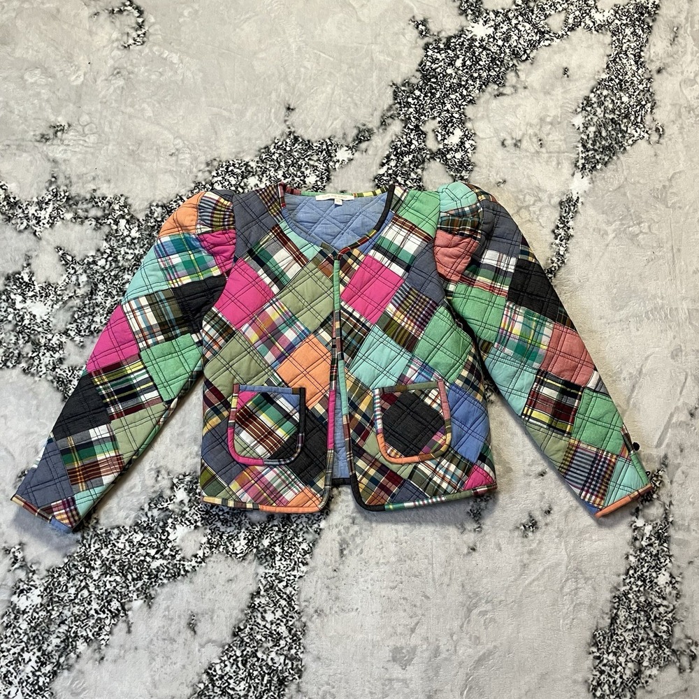 Love The Label Madras Patchwork Jacket Womens Size XS‎ Multicolor Cotton